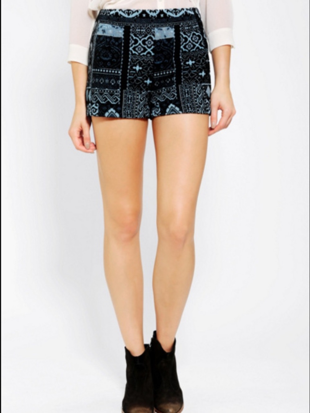 Urban Outfitters blue patterned shorts